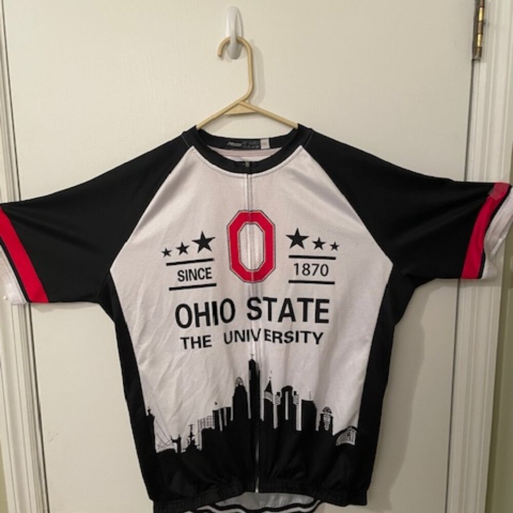 The Ohio State University cycling jersey.  2XL size mens jersey.